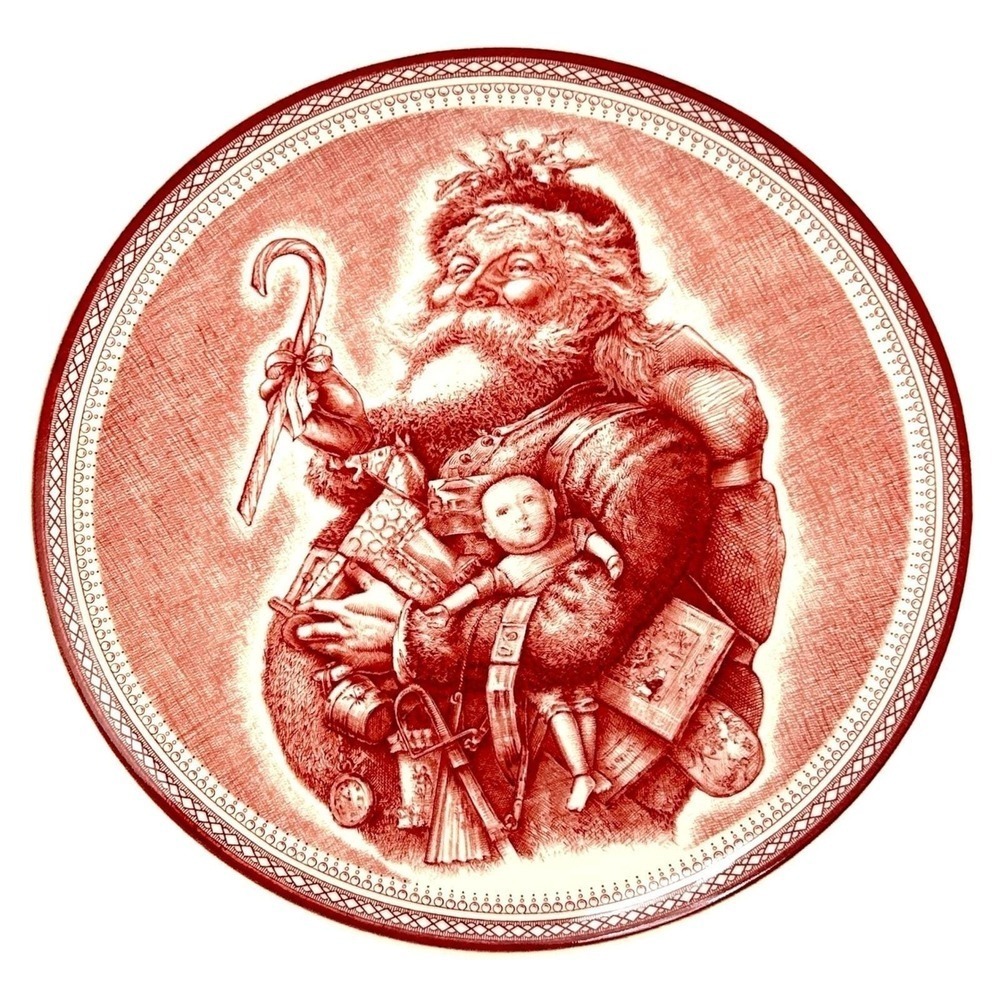 Saint Nick Plate Josiah Wedgwood Sons Ltd Williams Sonoma 2003 Red Santa Claus